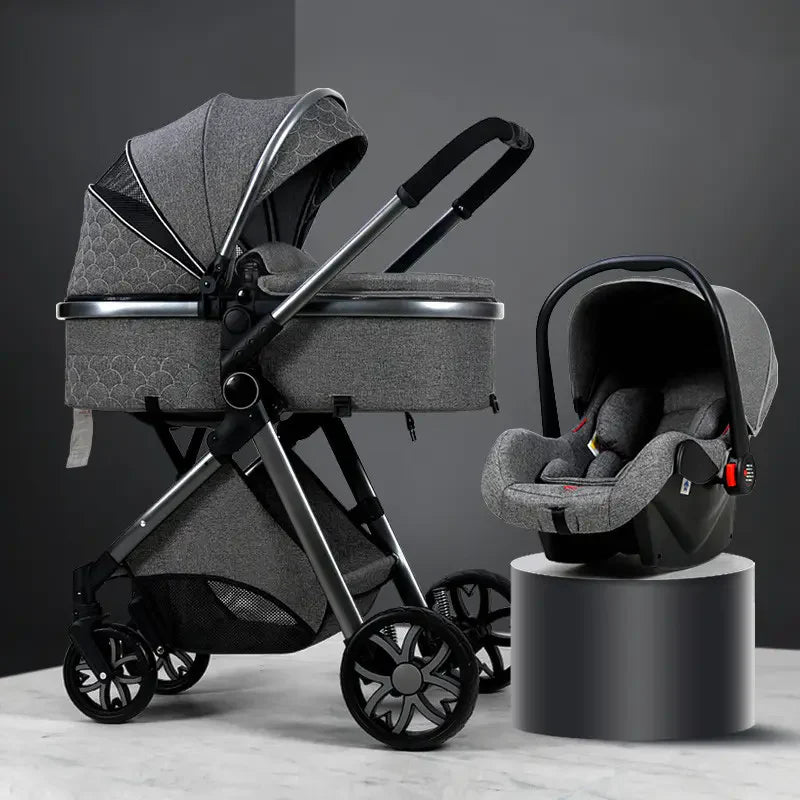 Luxury 4-in-1 Baby Stroller – Foldable & Lightweight