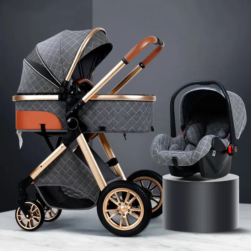 Luxury 4-in-1 Baby Stroller – Foldable & Lightweight