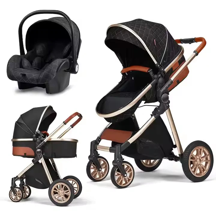 Luxury 4-in-1 Baby Stroller – Foldable & Lightweight