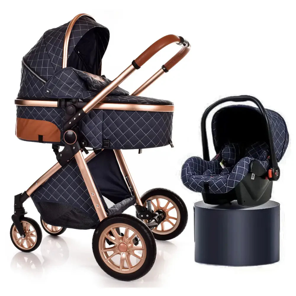 Luxury 4-in-1 Baby Stroller – Foldable & Lightweight